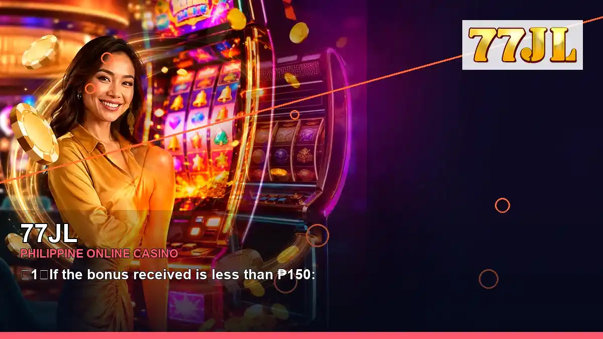 77JL reels casino bonus games featuring an adult Filipina casino host with a left-framed composition