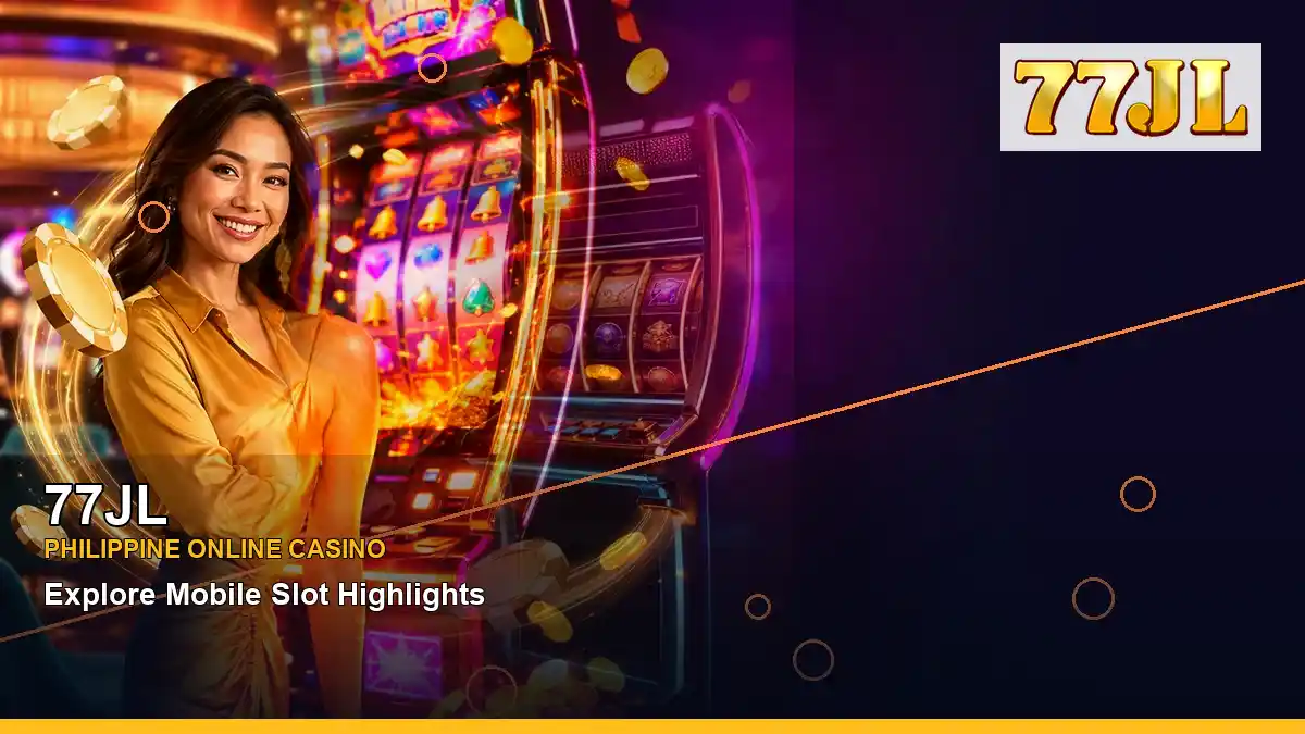 77JL casino cashback rewards featuring an adult Filipina casino host with a left-framed composition — view 2